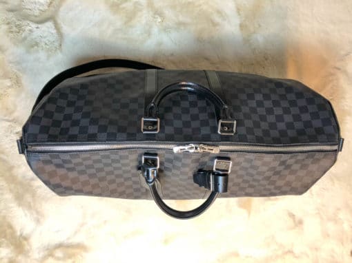 sac de voyage cabine Louis Vuitton Keepall 55 Damier graphite