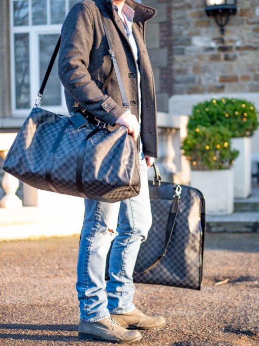 sac de voyage Louis Vuitton damier graphite sac de voyage Keepall 55 et porte-habits 2 cintres