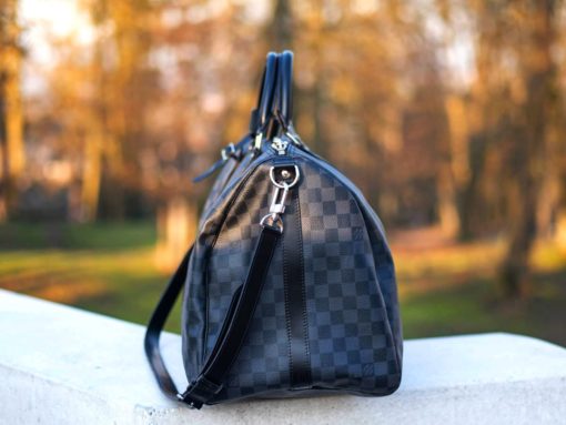 sac de voyage cabine Louis Vuitton Keepall 55 Damier graphite