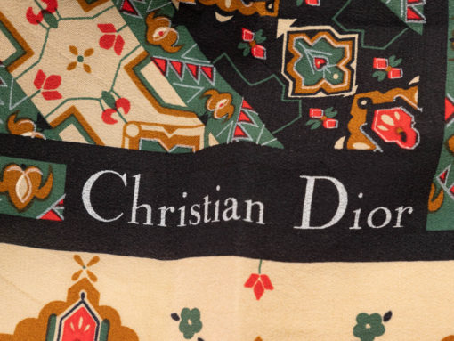 Carré vintage pour dames authentique Christian Dior à motifs